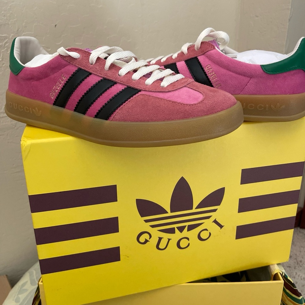 Un-official / New - adidas X gucci x Gazelle Pink Velvet Sneakers - 41 - Vegan
